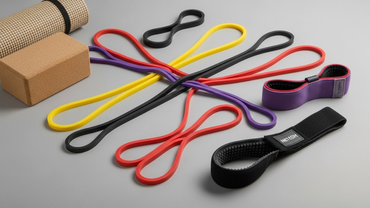 Faixas Elásticas de Alongamento e Yoga